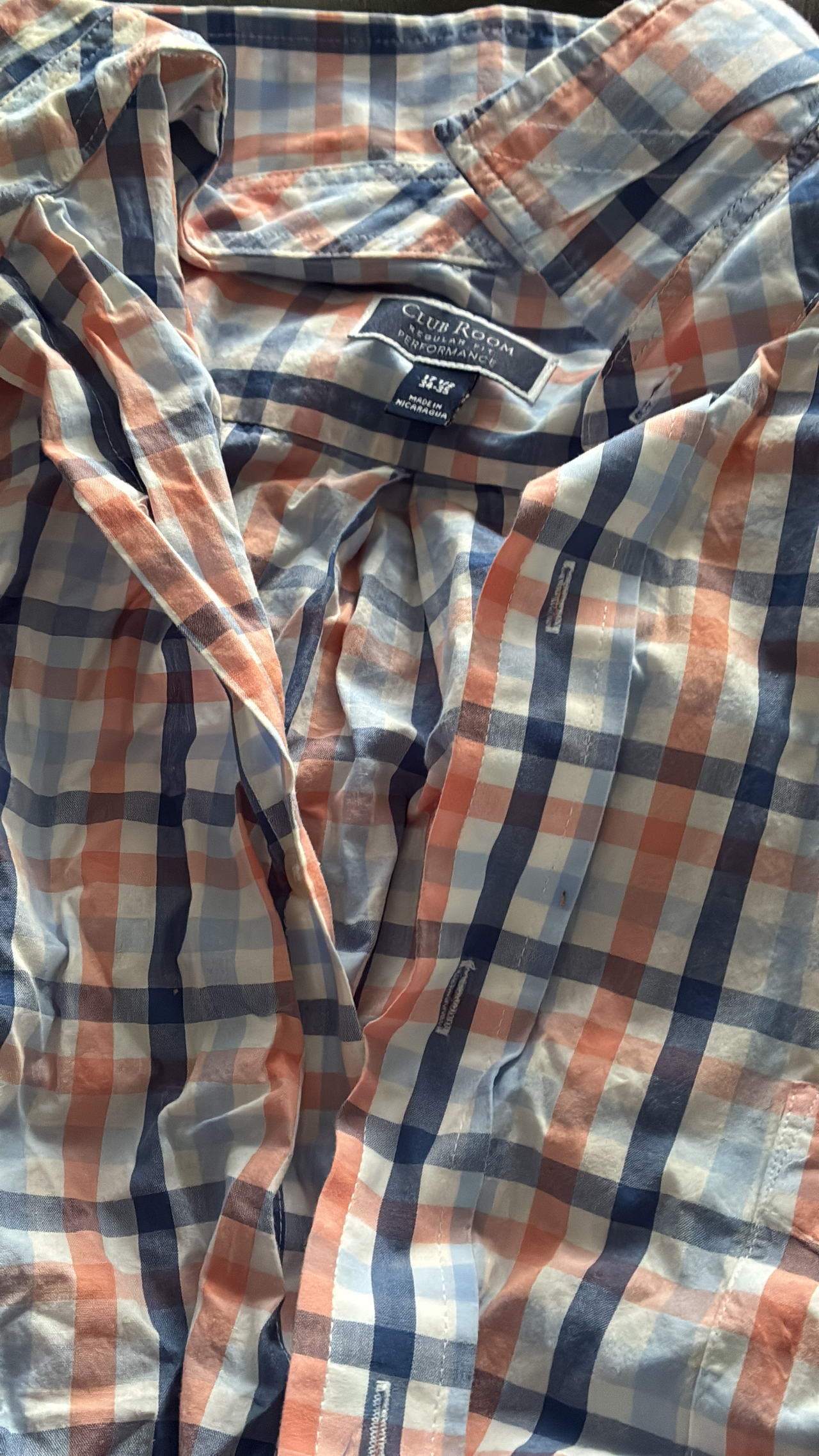 Club Room Men's Regular Fit Performance Plaid Button Down Shirt