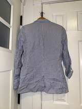 Ralph Lauren Seersucker Blue Striped Blazer Size 4  - Image 5