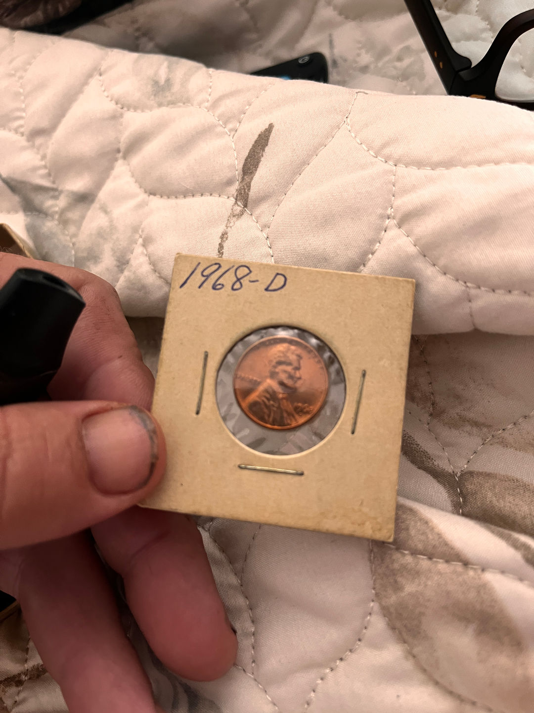 1968-D Lincoln Cent with double print  misprint on edge