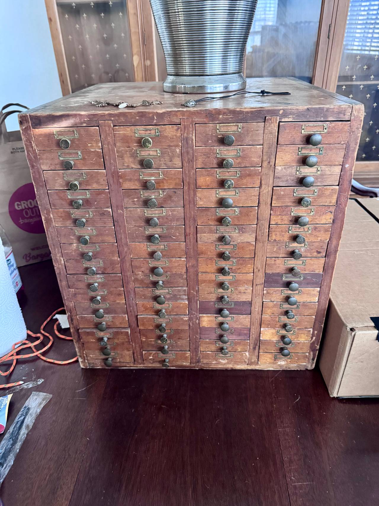 Antique Wooden Multi-Drawer Cabinet