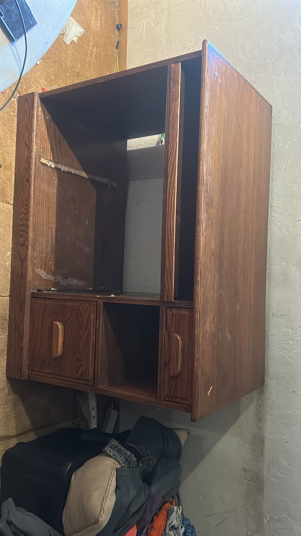 Vintage Oak Wood Entertainment Center