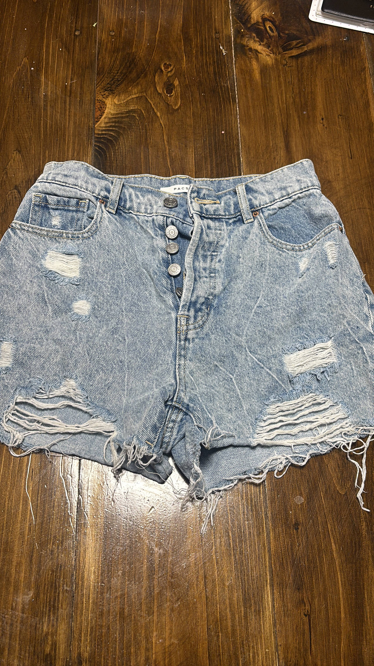 PacSun High Waisted Distressed Denim Shorts