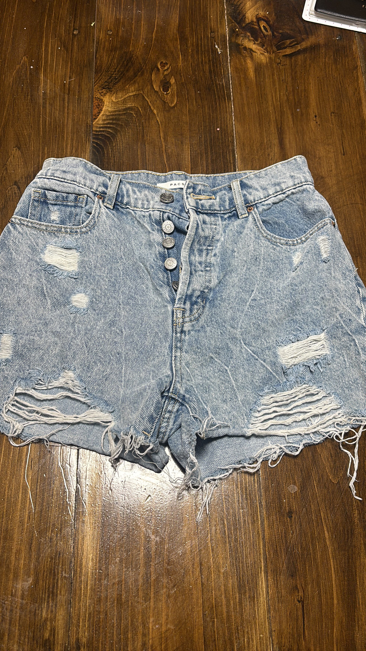 PacSun High Waisted Distressed Denim Shorts