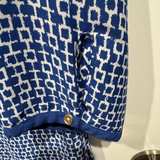 Banana republic Women's blue Geometric Print Top 3/4 sleeves size medium  - Image 5
