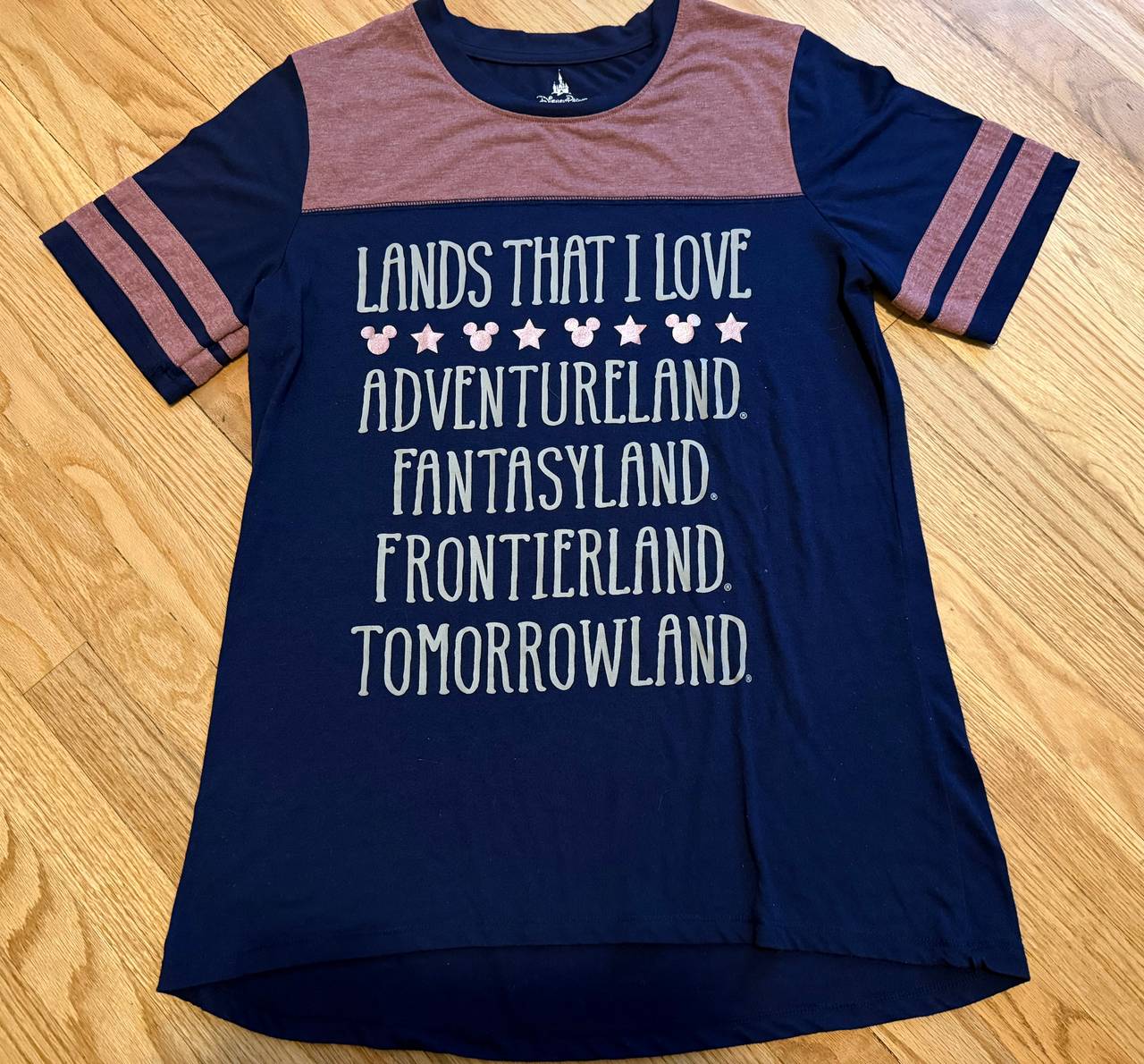 Disney Parks Lands That I Love Varsity T-Shirt