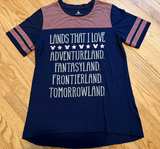 Disney Parks Lands That I Love Varsity T-Shirt - Image 1
