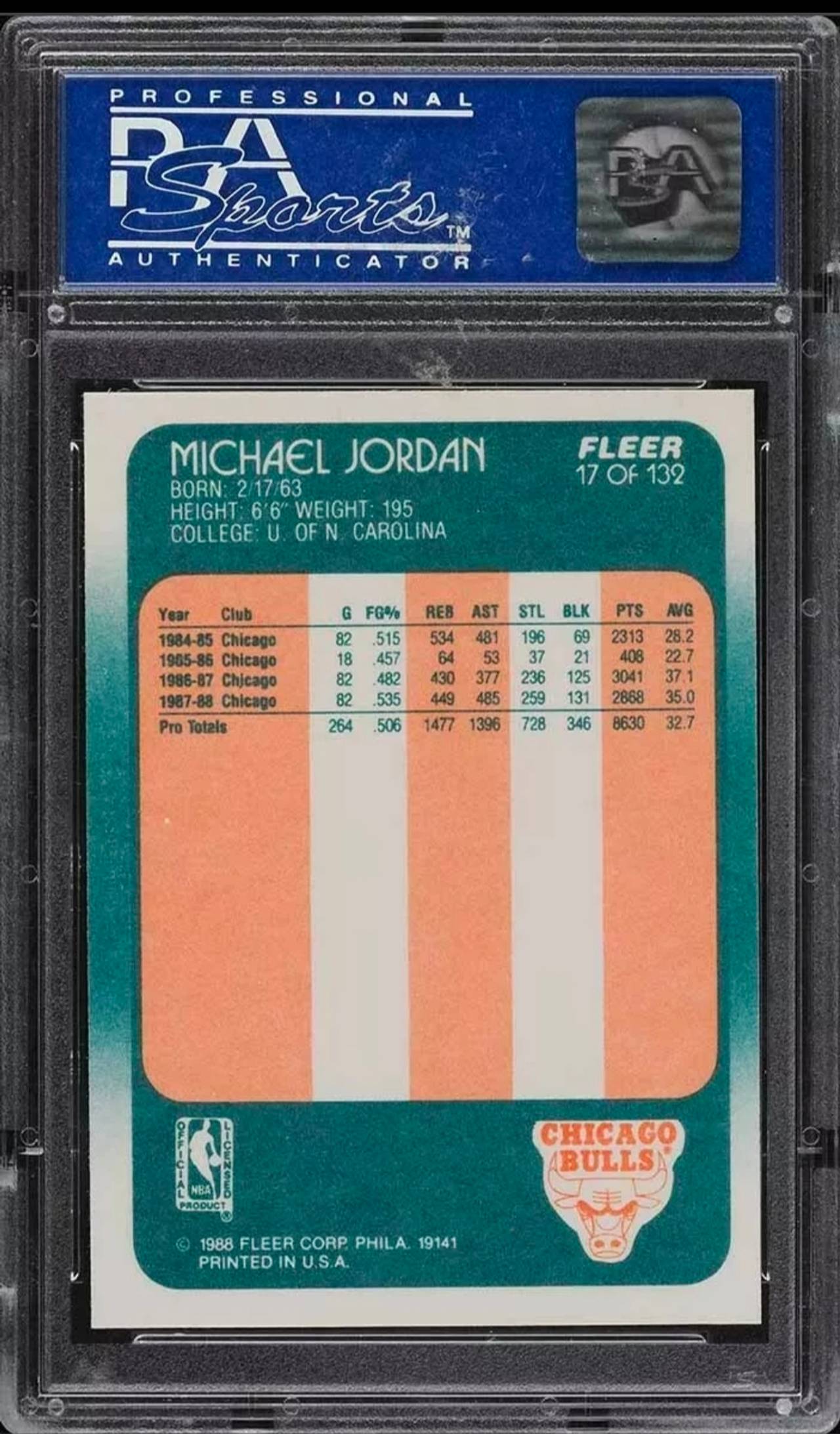 1988 Fleer Michael Jordan #17 PSA 10 Gem Mint
