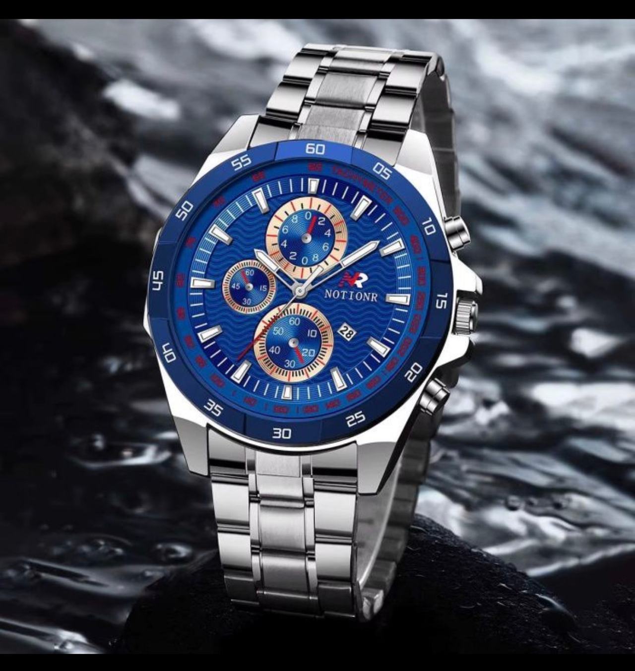 NOTIONR Men's Luxury Chronograph Stainless Steel Watch Inv#3015