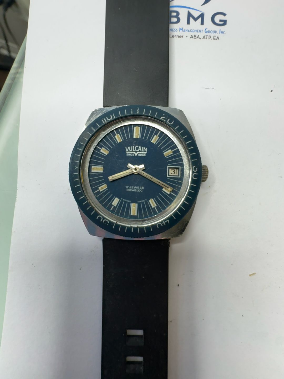 Vulcain Stainless Steel Silver Vintage Dive Watch