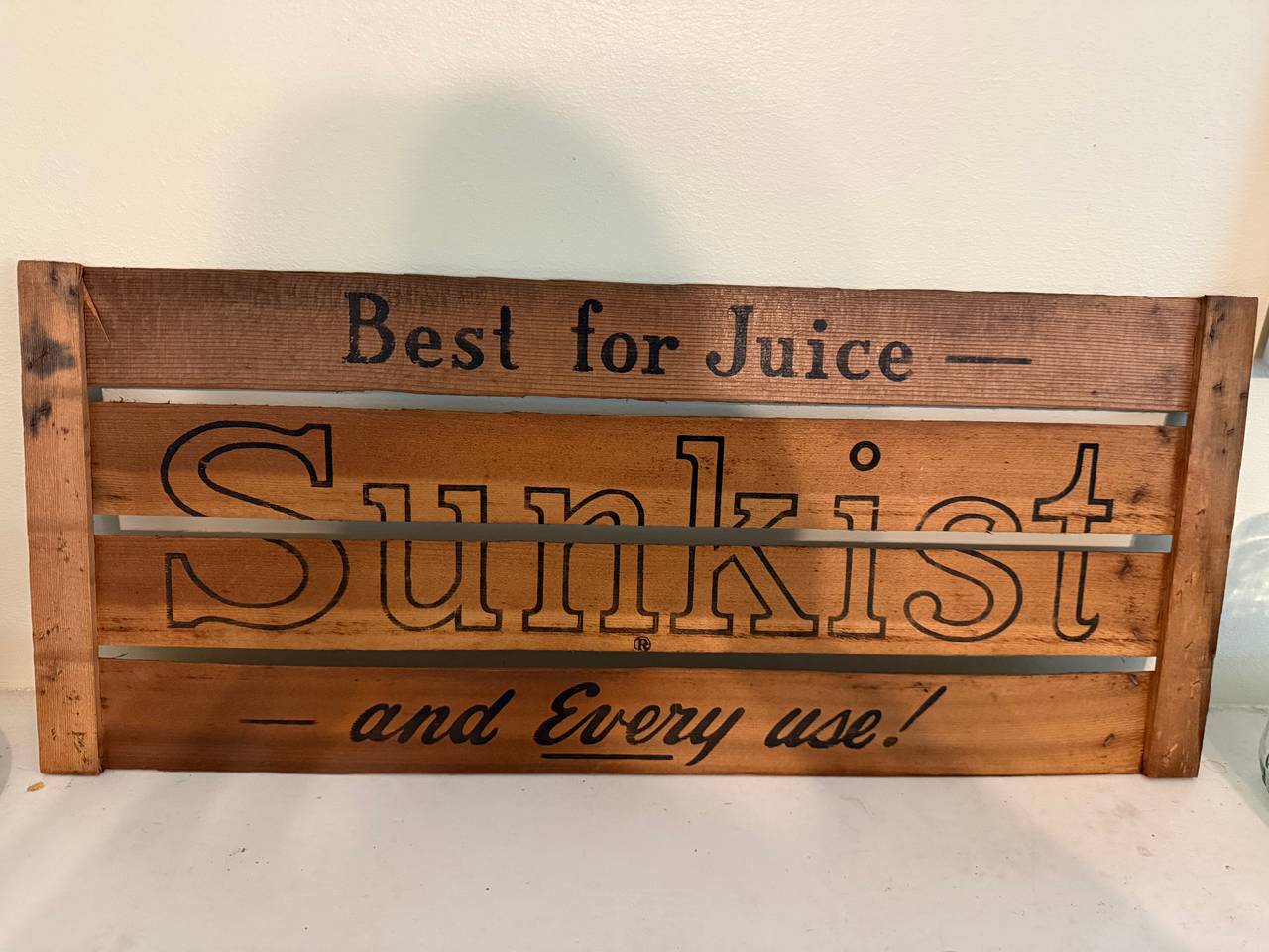 Vintage Sunkist Wooden Crate Panel Sign