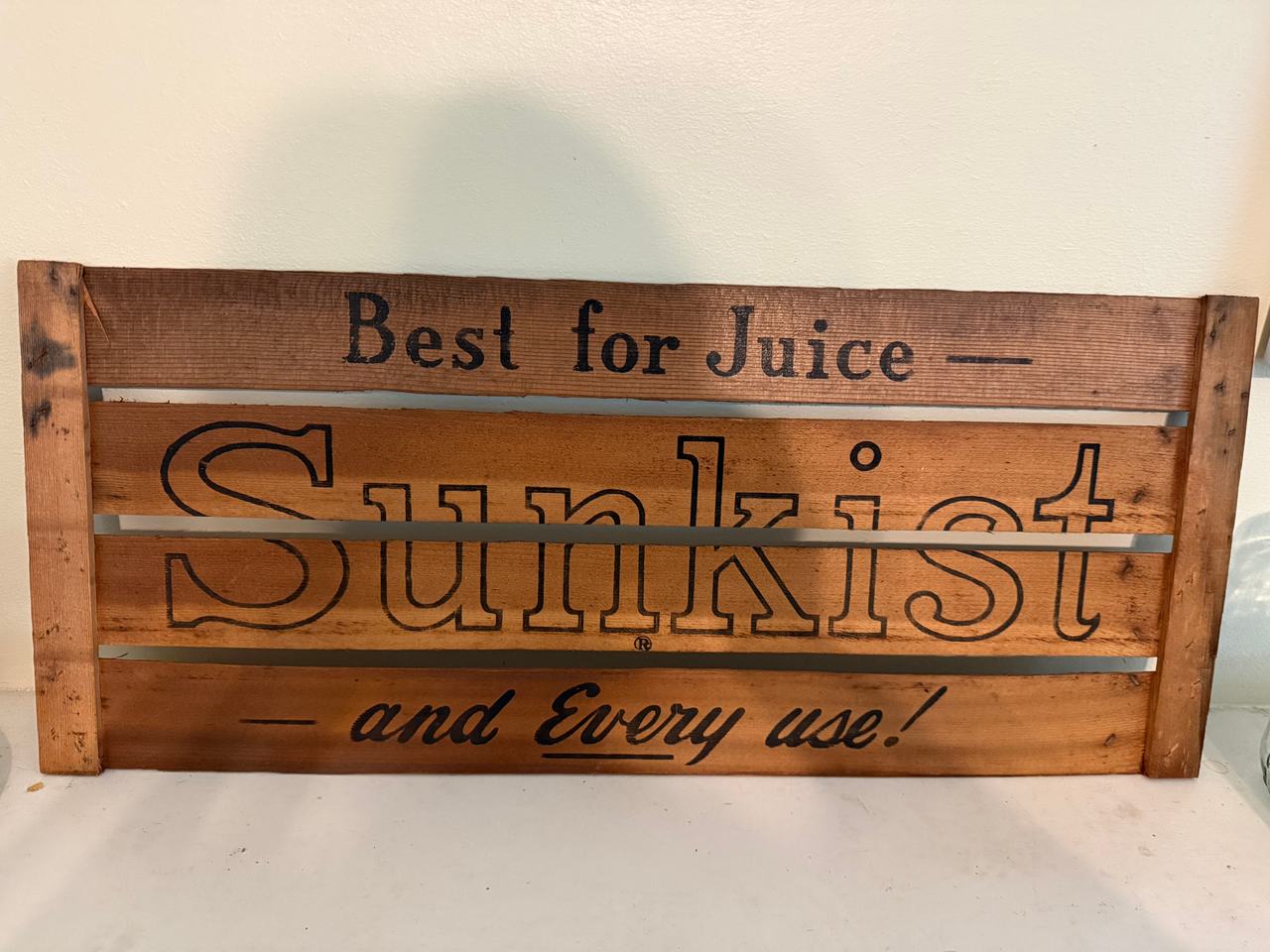 Vintage Sunkist Wooden Crate Panel Sign