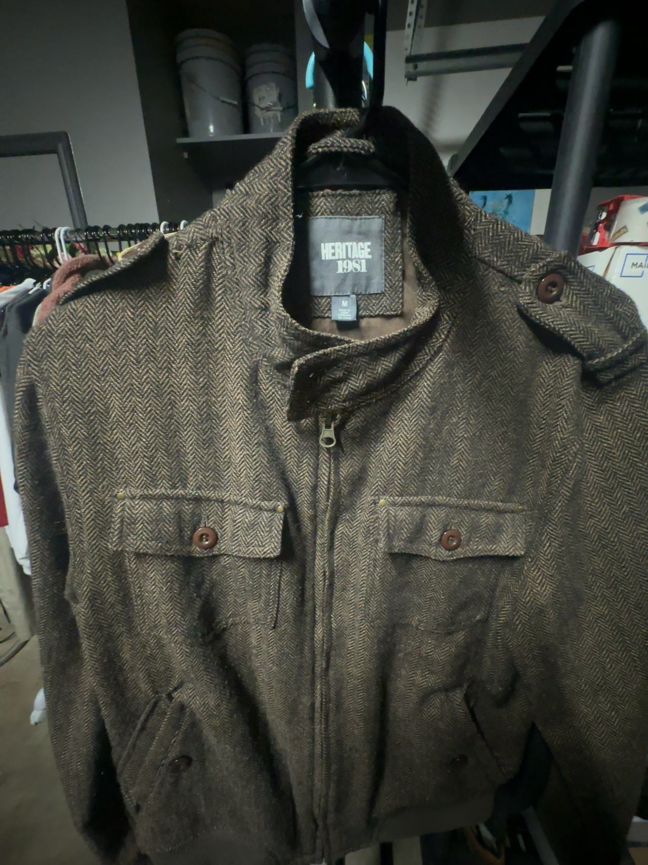 Men's Wool and Polyester Zip Jacket Size Medium 