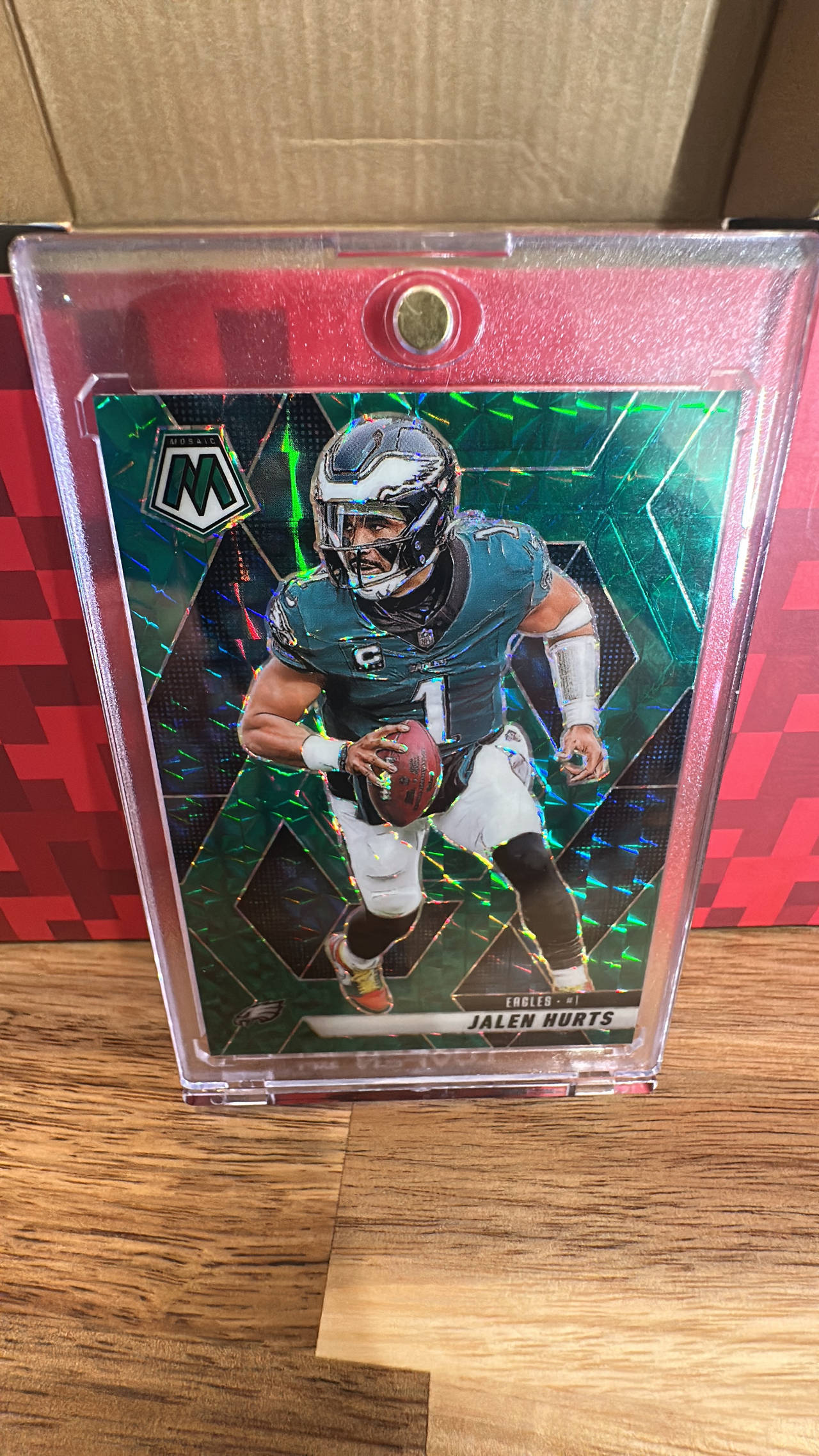 2022 Panini Mosaic Jalen Hurts Green Genesis Parallel #161