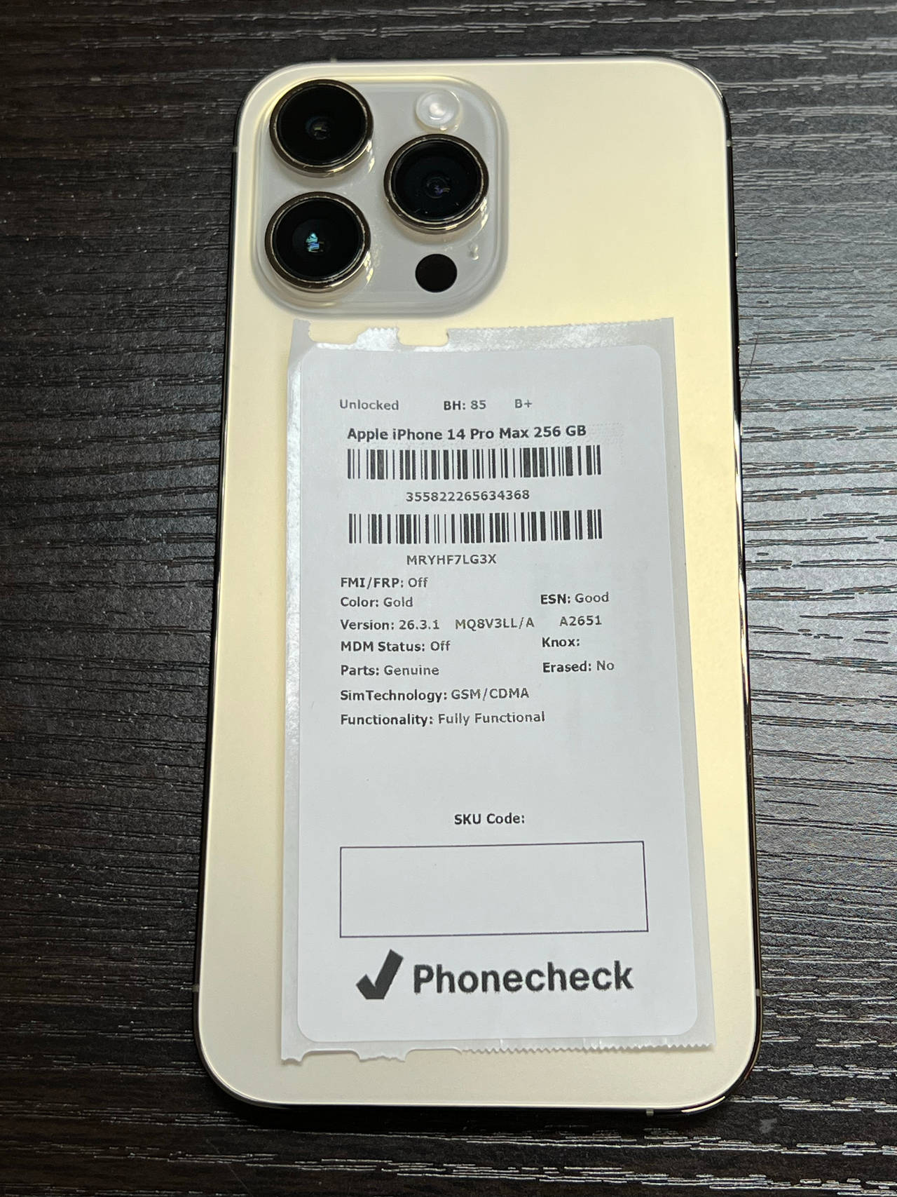 Apple iPhone 14 Pro Max 256GB Gold Unlocked
