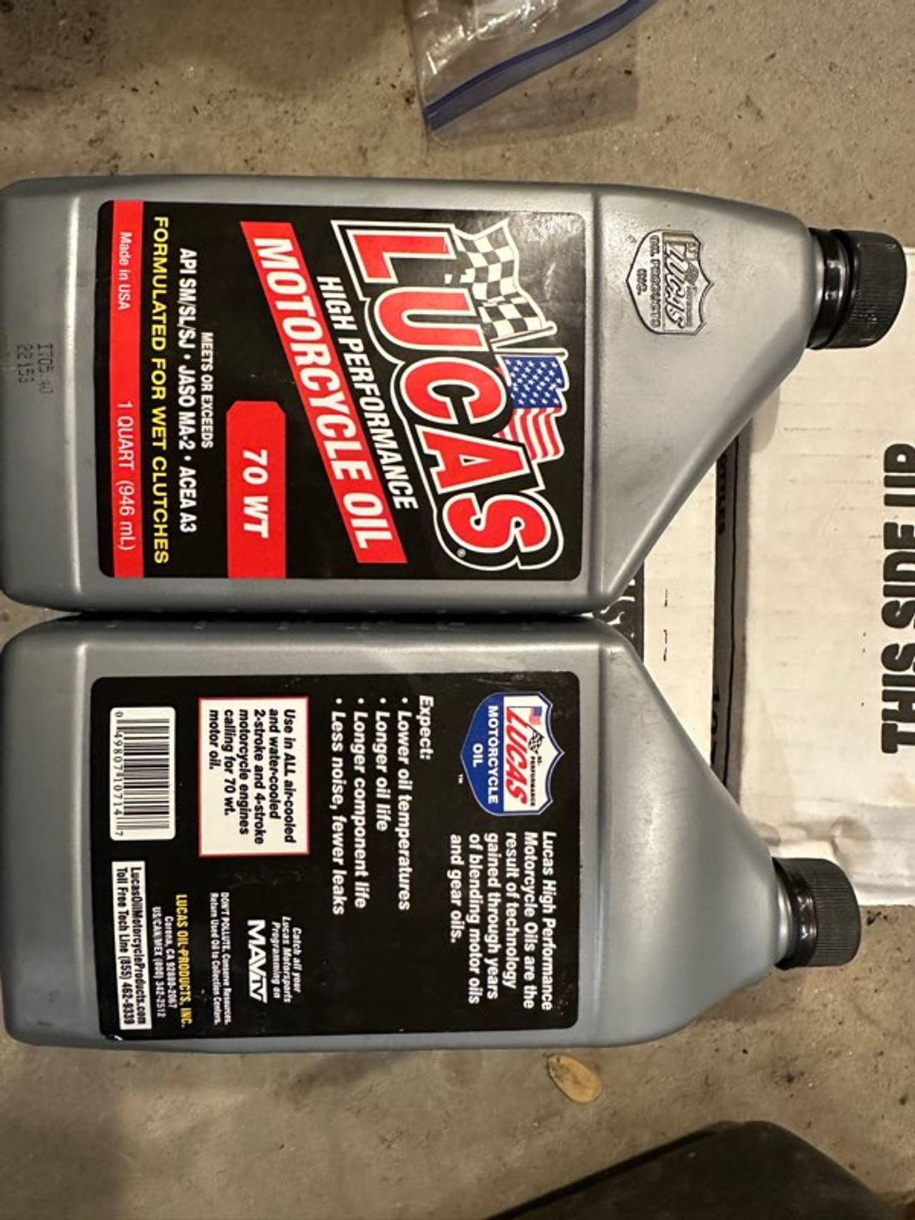 10 Quarts Lucas Oil High Performance Motorcycle Oil 70 WT
