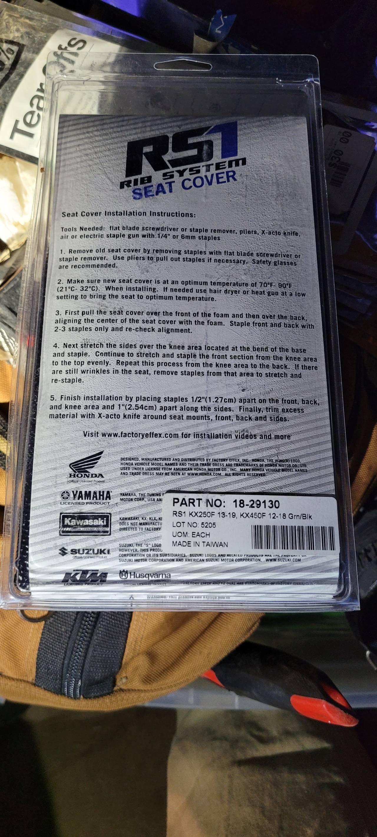 kawasaki kx450/250 ribbed seat cover new