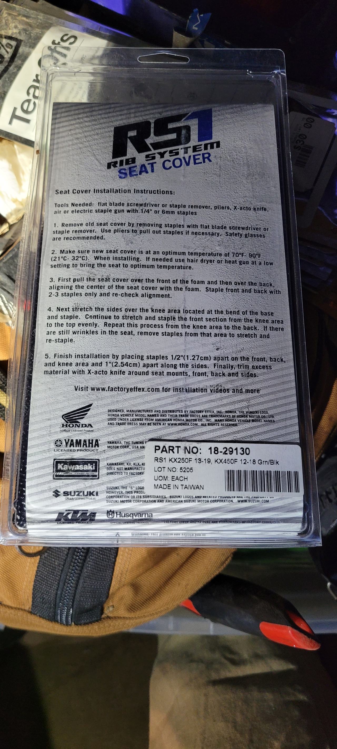 kawasaki kx450/250 ribbed seat cover new