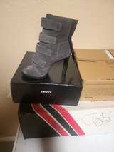 DKNY Grey Suede Multi-Strap Open Toe Booties - Image 2