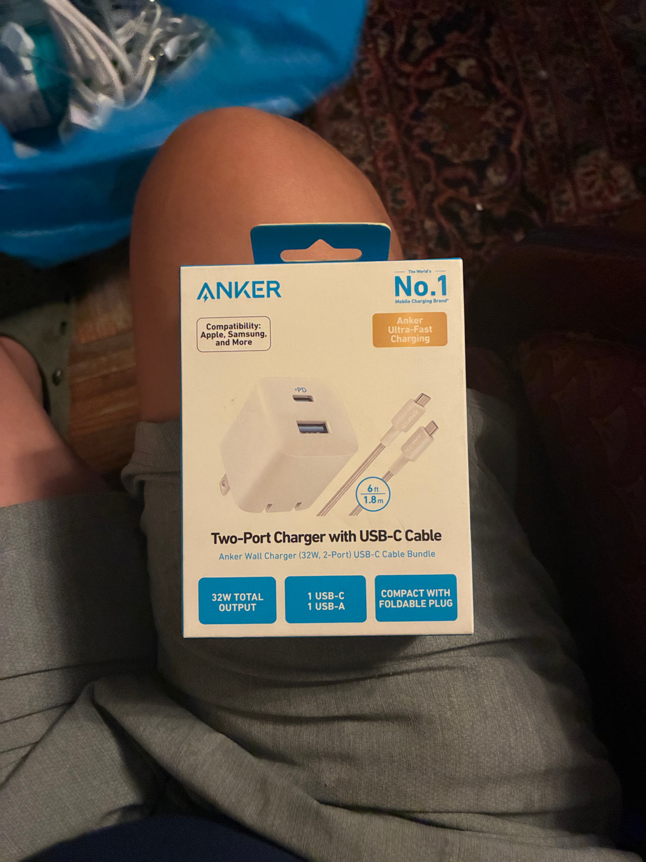 Anker Two-Port Charger with USB-C Cable