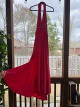Tadashi Shoji Red Halter Neck Embellished Evening Gown - Image 1