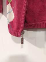 Gap Kids Pink Argyle Zip-Up Hooded Sweater - Image 3