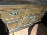 Vintage Wooden China Cabinet Hutch - Image 2