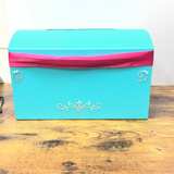 Wedding Card Box Mr & Mrs Teal Pink Bow Rhinestone Bridal Shower Reception Decor - Image 6