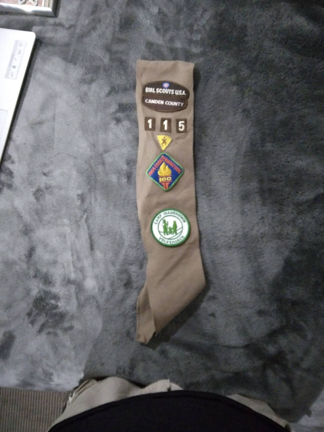 Vintage Girl Scout Sash with Patches