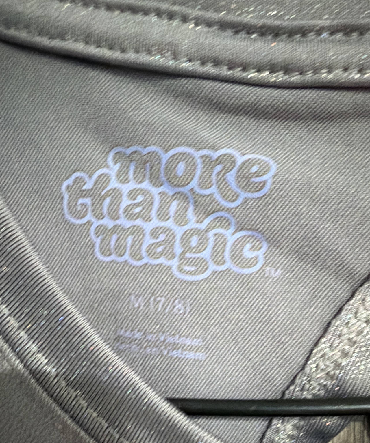 More Than Magic silver Grey Girls' Glitter Shirt Girls 7/8 Sparkle Party Dance