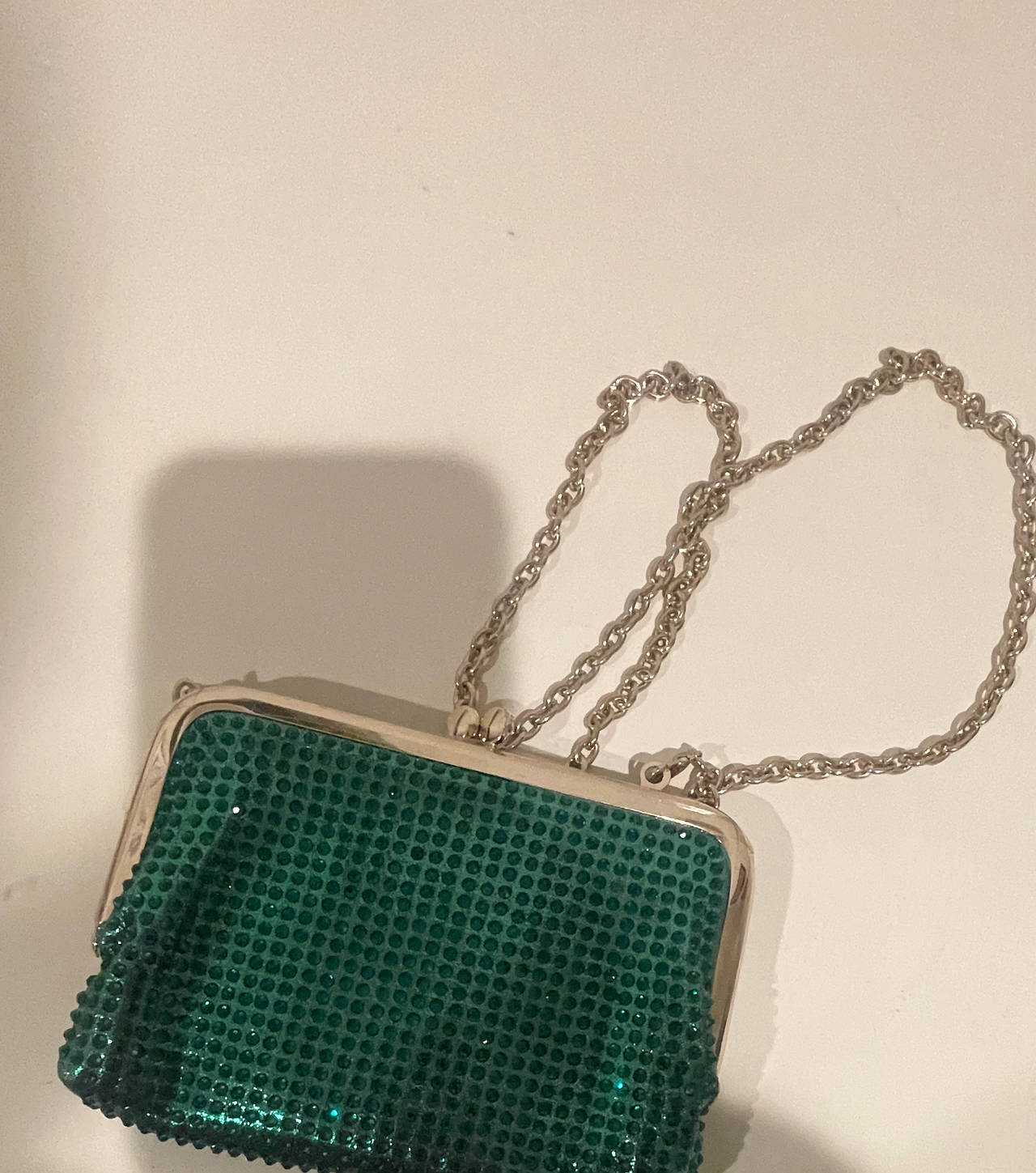 INC Emerald Green Rhinestone Mini Clutch Bag