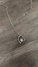 Sterling Silver Cubic Zirconia Heart Pendant Necklace - Image 2