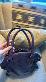 Leather Petale Dome Bag Dark Plum - Image 4