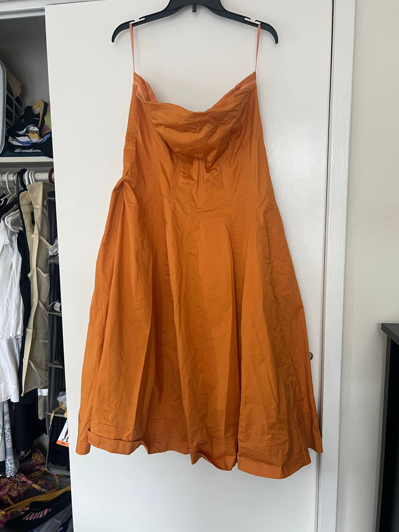 Orange Satin Slip Dress