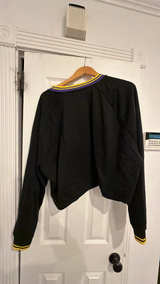 Ultra Game 3X Lakers Courtside Sweatshirt Black CROP TOP WOMENS  - Image 3