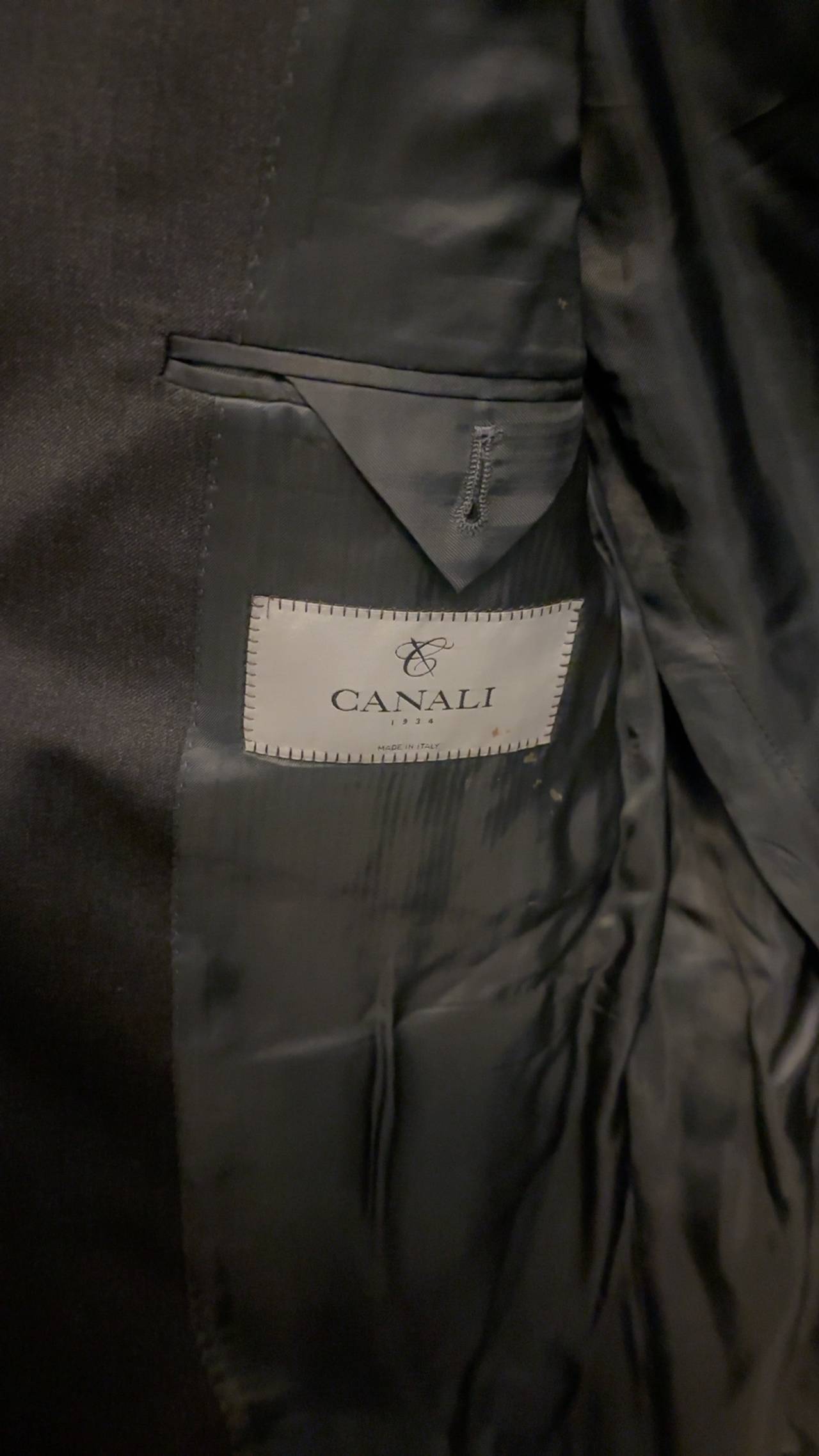 Canali Men's Black Wool Suit Jacket
