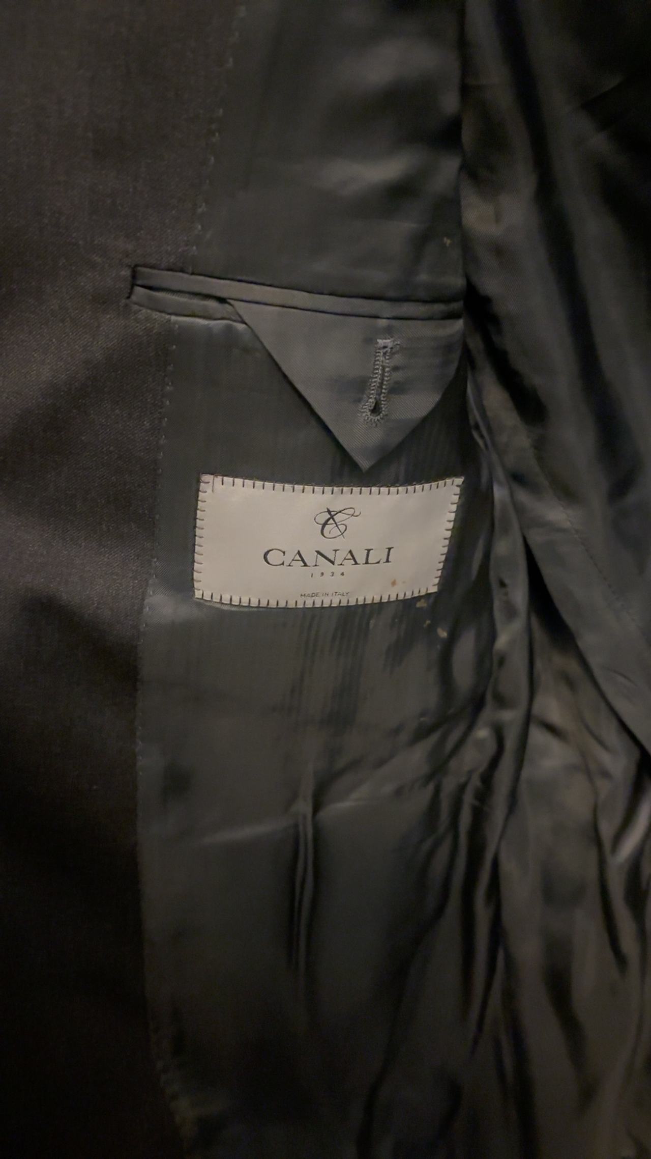 Canali Men's Black Wool Suit Jacket