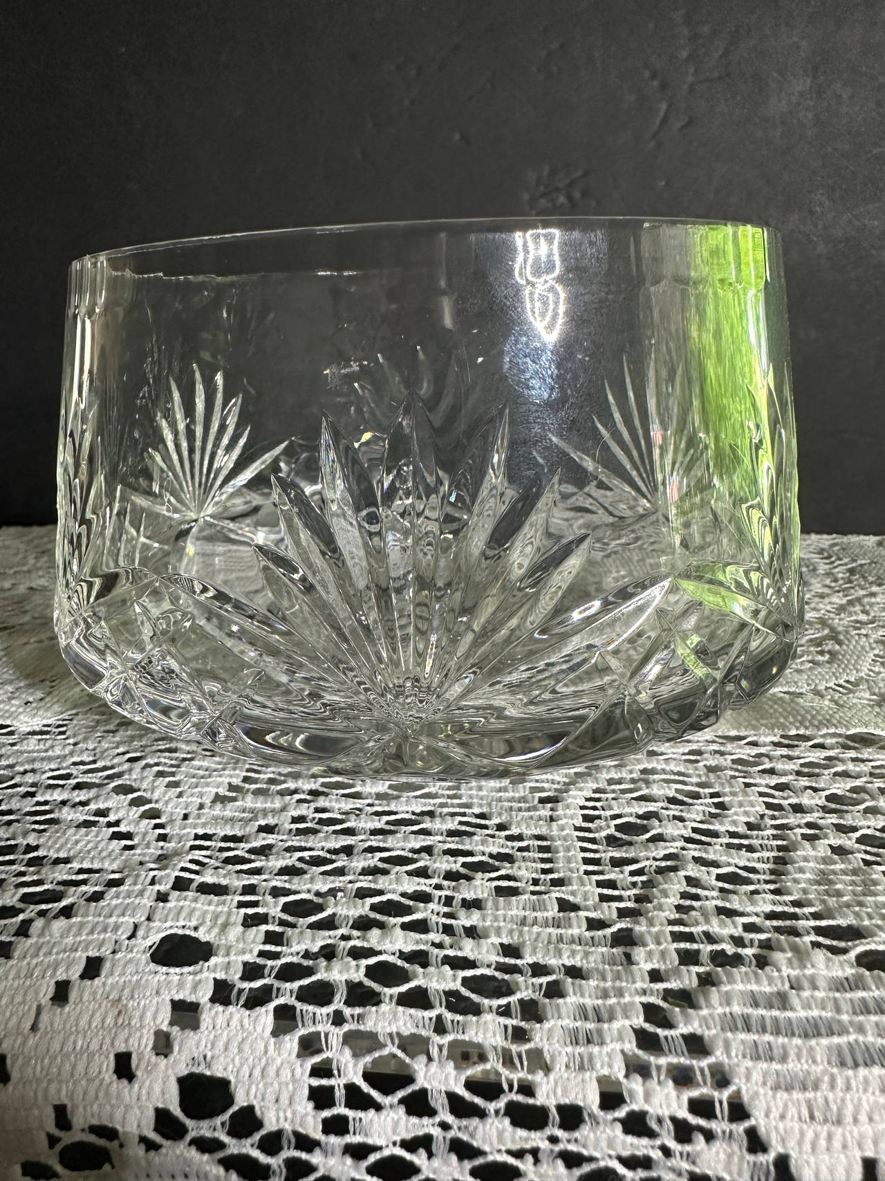Vintage Rogaska Cut Crystal Bowl Richmond Pattern Yugoslavia Signed 6"