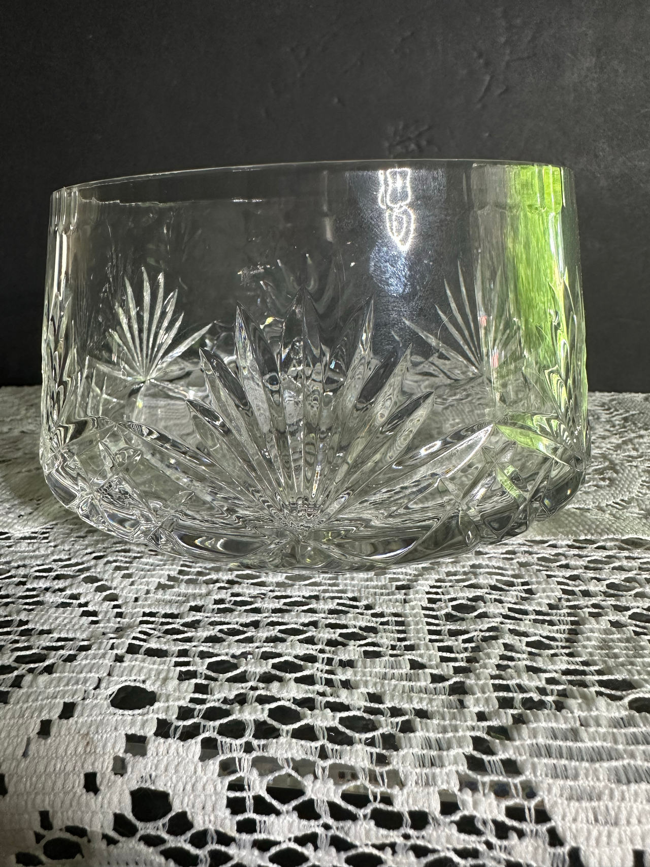 Vintage Rogaska Cut Crystal Bowl Richmond Pattern Yugoslavia Signed 6"