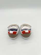 Little Me Infant Prewalker Crib Shoes Size 1 White Navy Tan NWOT - Image 2