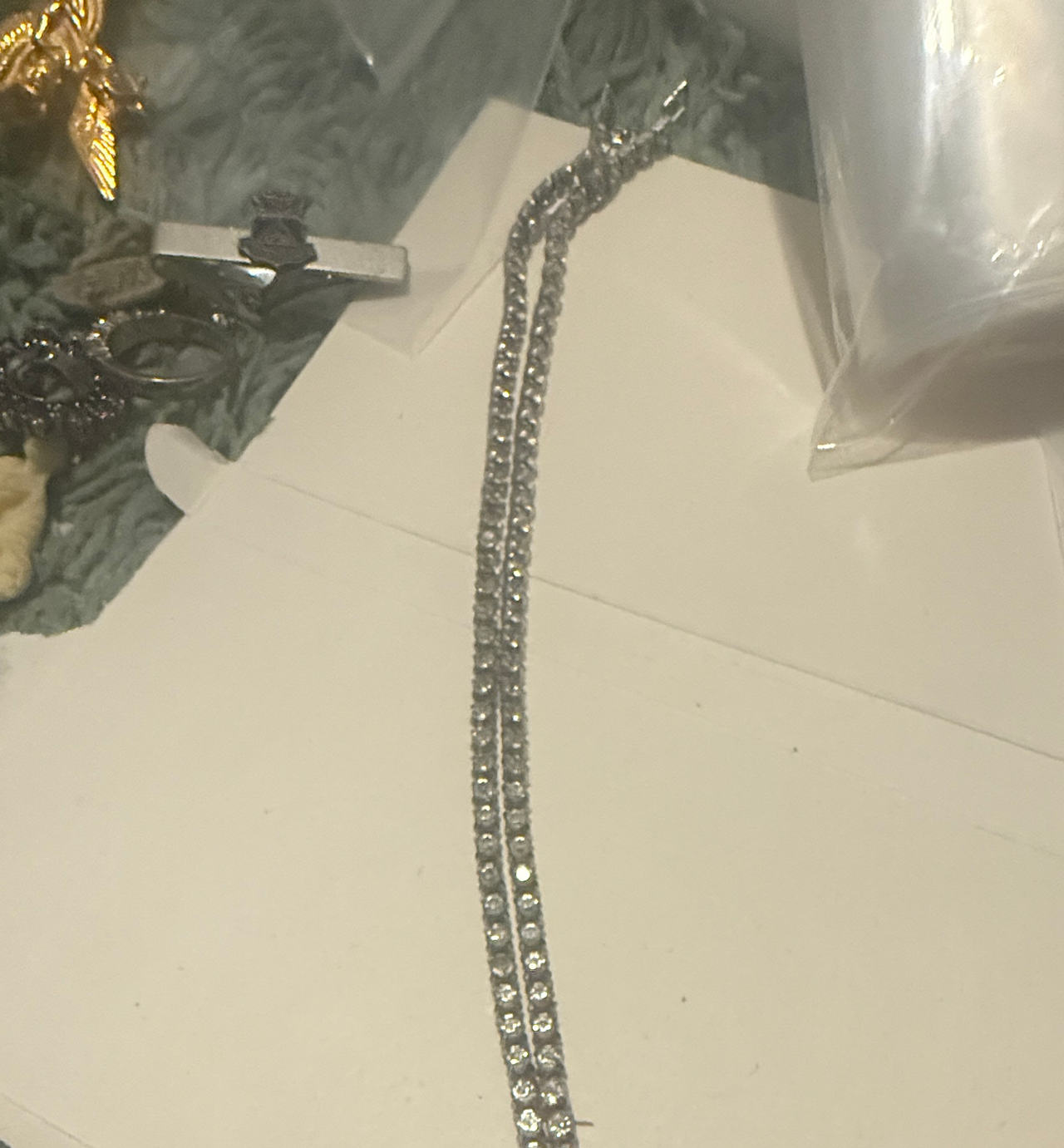 Silver Tone Cubic Zirconia Tennis Bracelet