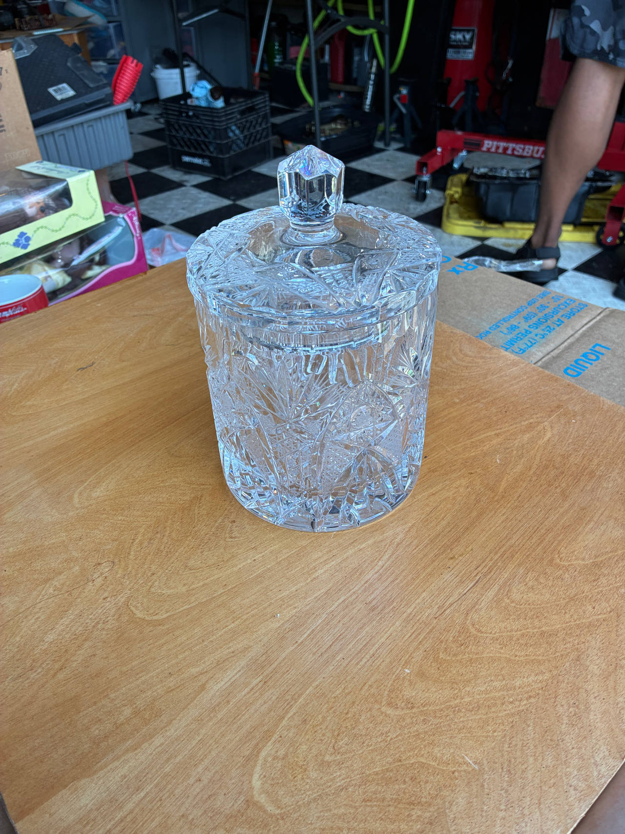 Cut Glass Crystal Candy Jar