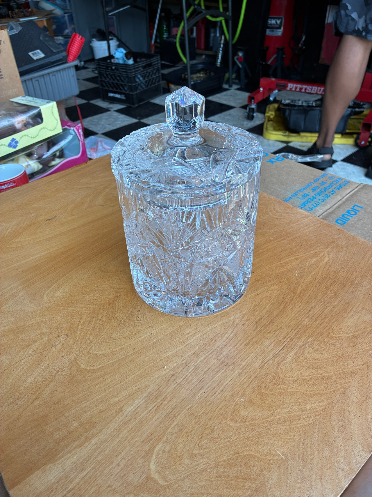 Cut Glass Crystal Candy Jar