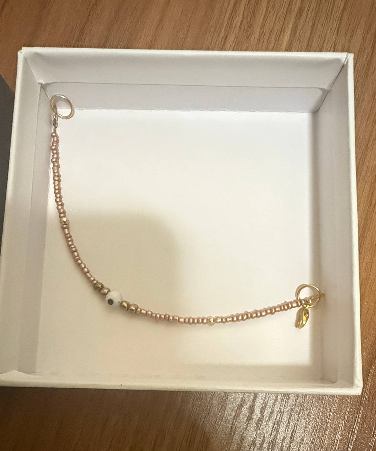 Rose Gold Beaded Evil Eye Bracelet