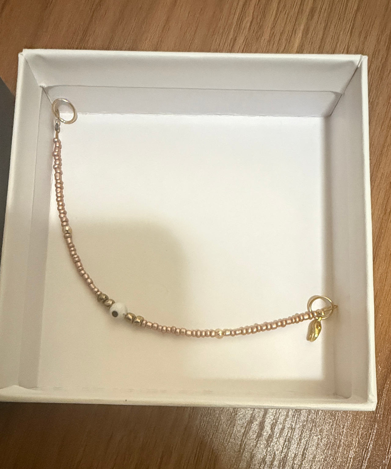 Rose Gold Beaded Evil Eye Bracelet