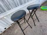 Padded Folding Stool Black - Image 2