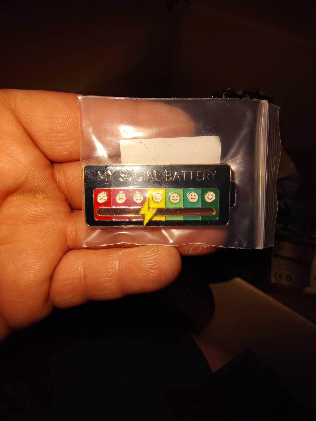 My Social Battery Interactive Enamel Pin
