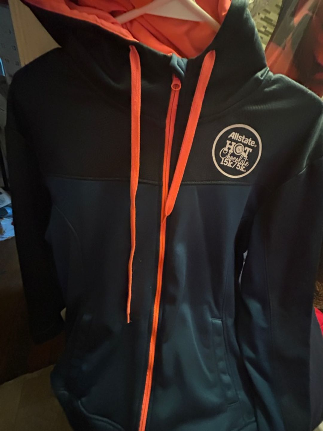 Allstate Hot Chocolate 5K Marathon Full Zip Hoodie Blue