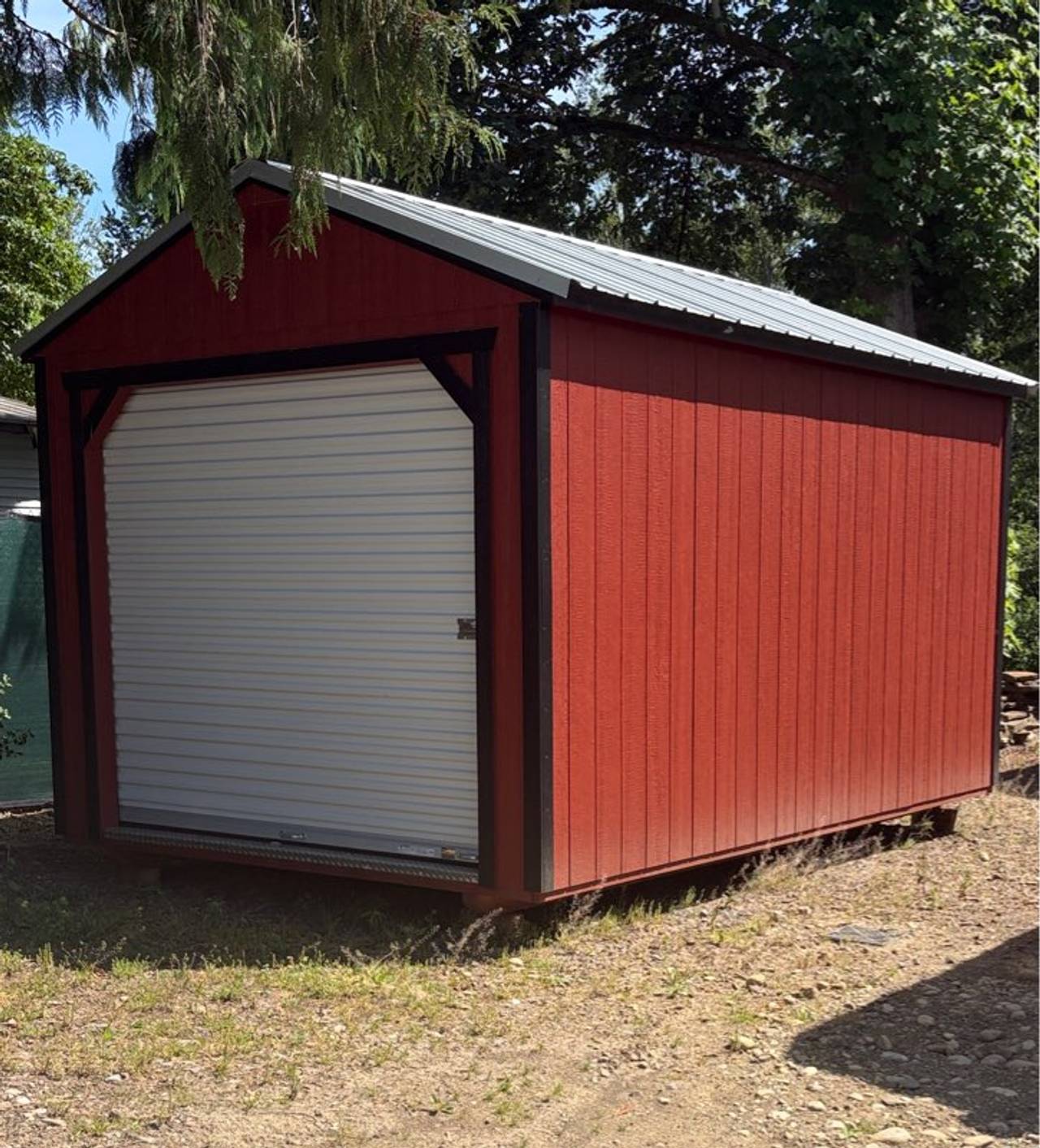 10x16 Portable Garage Shed with Roll-up Door and Workbench