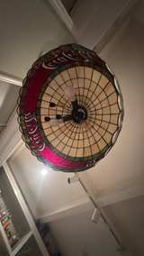 Coca-Cola Stained Glass Tiffany Style Hanging Lamp - Image 3