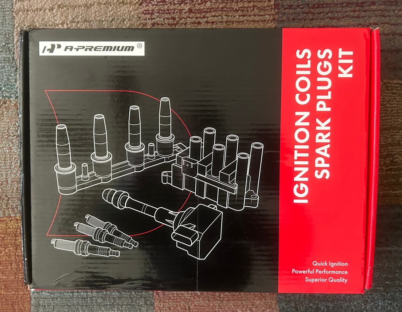 A-Premium Ignition Coils and Spark Plugs Kit for cars and trucks